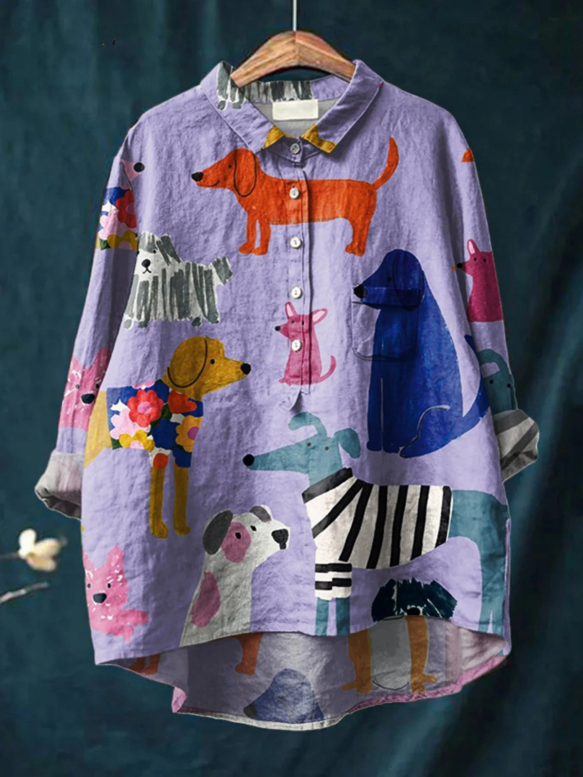 A multicolour light classic top with a relaxed, flattering fit and clean everyday styling