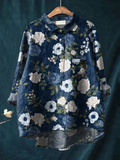 A multicolour classic light top with an airy, elegant design and relaxed flattering fit