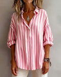 Maura | Striped Loose Blouse with Collar