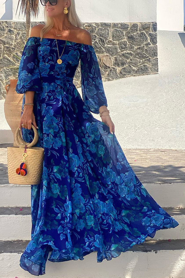 Luna | Long Floral Print Dress