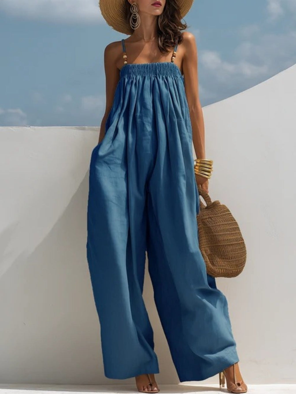Madison | Wide Leg Denim Jumpsuit