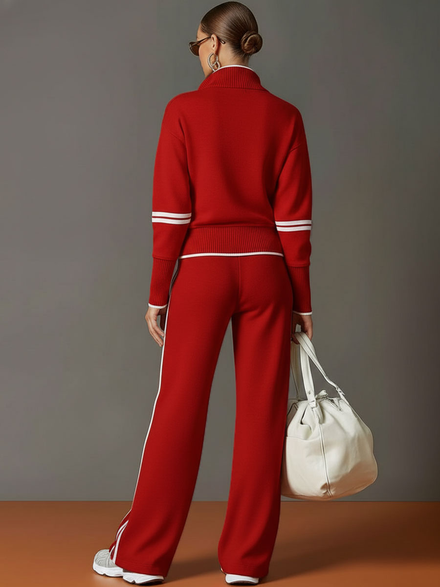 PRISCILLA™ | Elegant Sporty Set with Half-Zip Sweatshirt