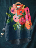 A multicolour light classic top with a flattering relaxed fit and quietly elegant styling