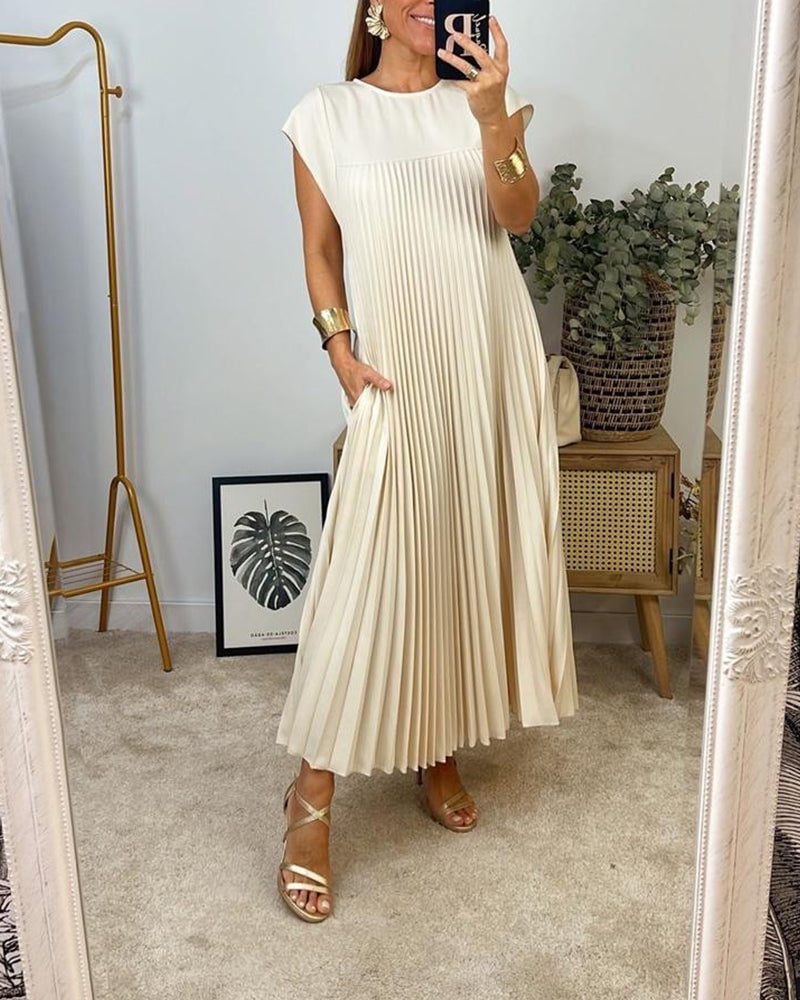 Sparkling Elegance | Sleeveless Pleated Dress