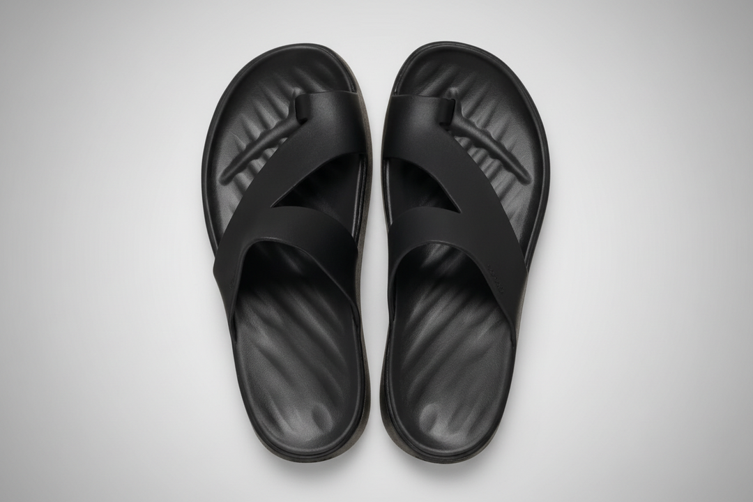 Minimalist cushioned sandal in a clean, low-profile modern design suitable for everyday wear