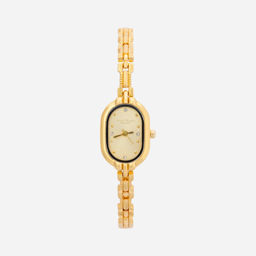 Women's slim minimalist watch with a clean dial and fine strap in a classic finish