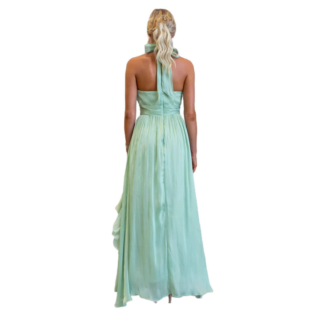 CELESTIA™ | Ruffled Halter Maxi Dress