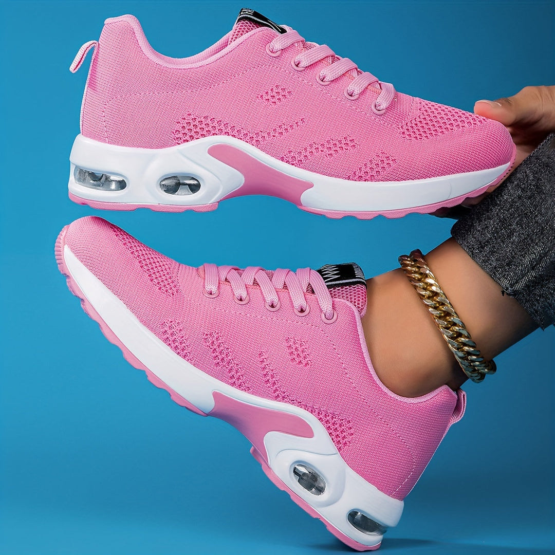 A woman walking further in breathable, air-cushioned non-slip trainers.