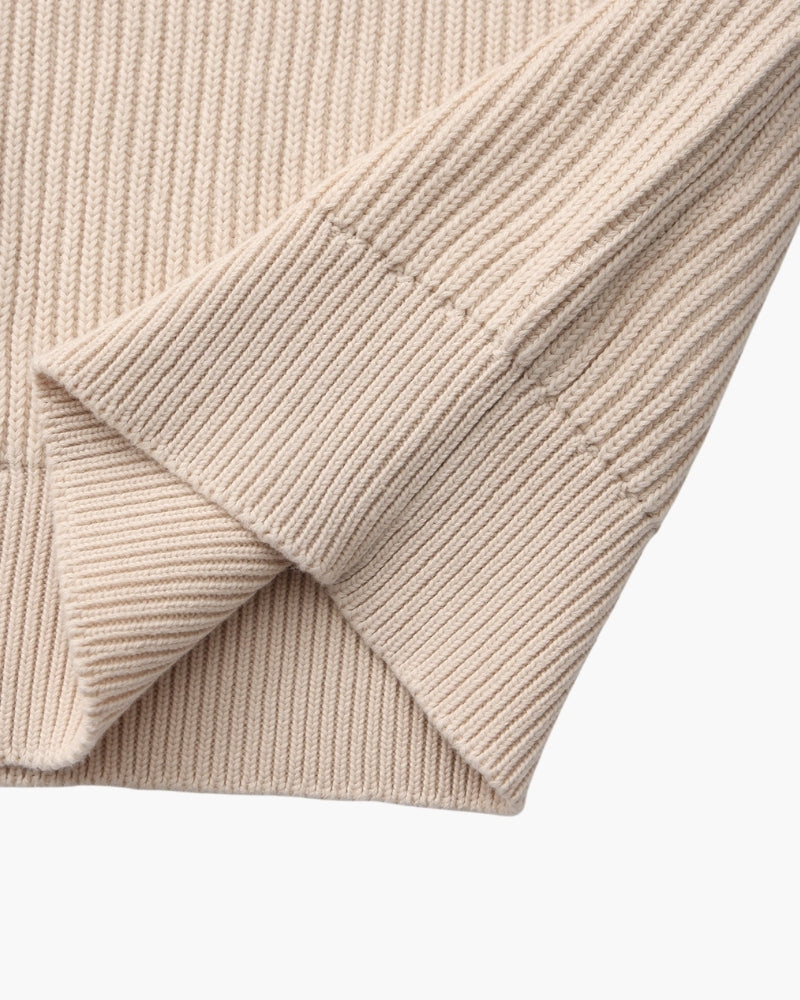 Men's black crew-neck ribbed jumper with a clean, classic silhouette