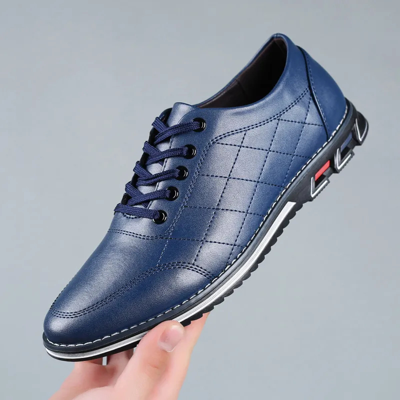 Men's black comfort dress shoes with a clean profile and polished upper on a neutral background