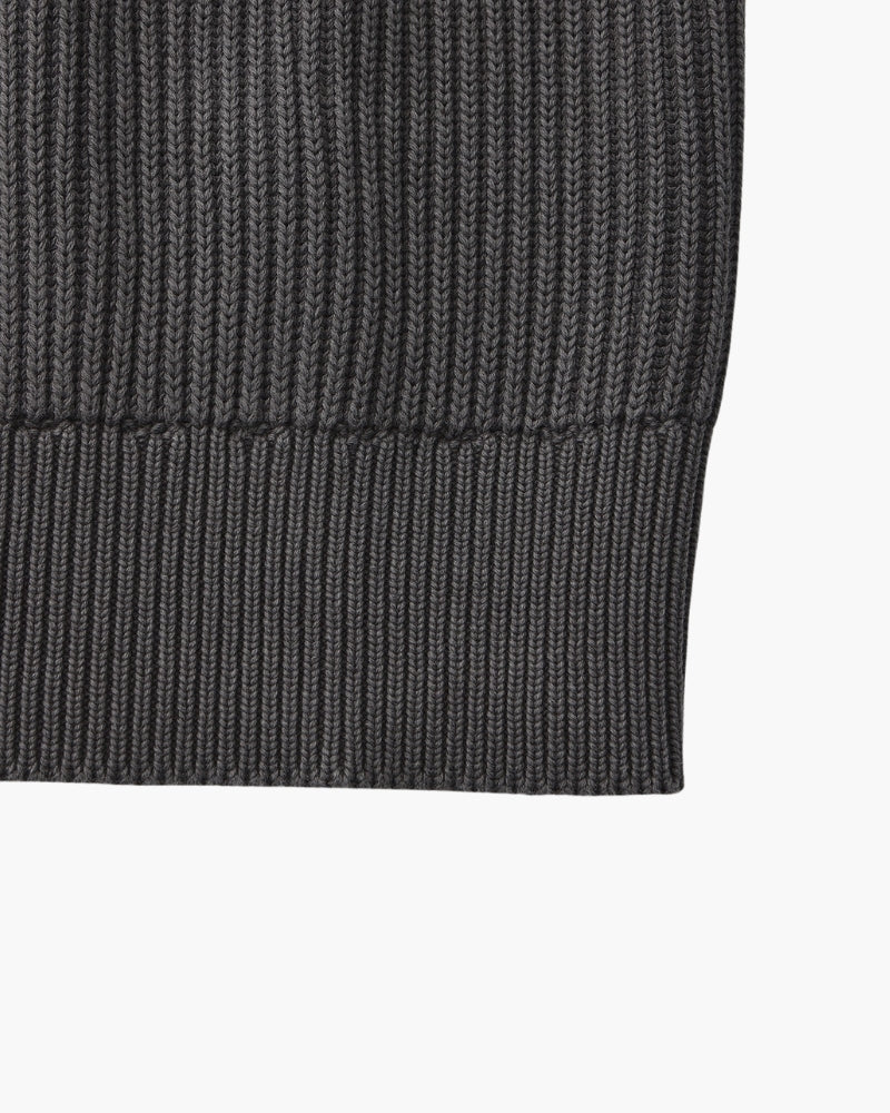 Men's black crew-neck ribbed jumper with a clean, classic silhouette