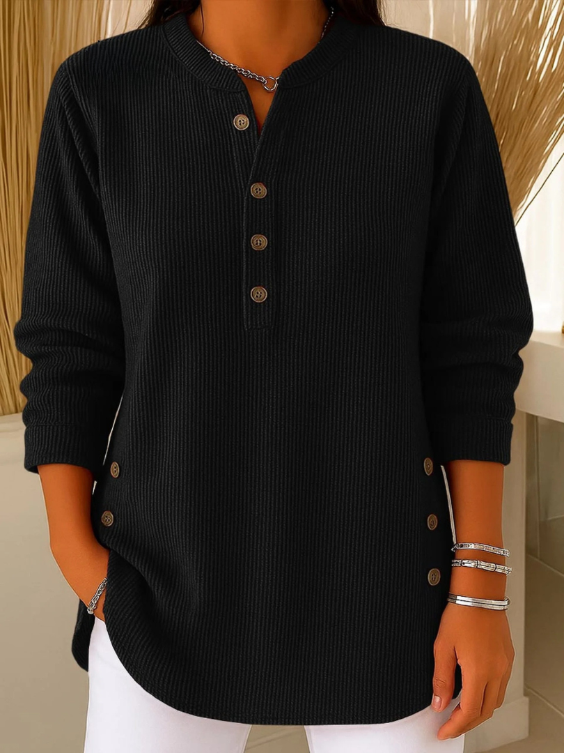 Textured button-front blouse in pink with a relaxed fit and refined finish