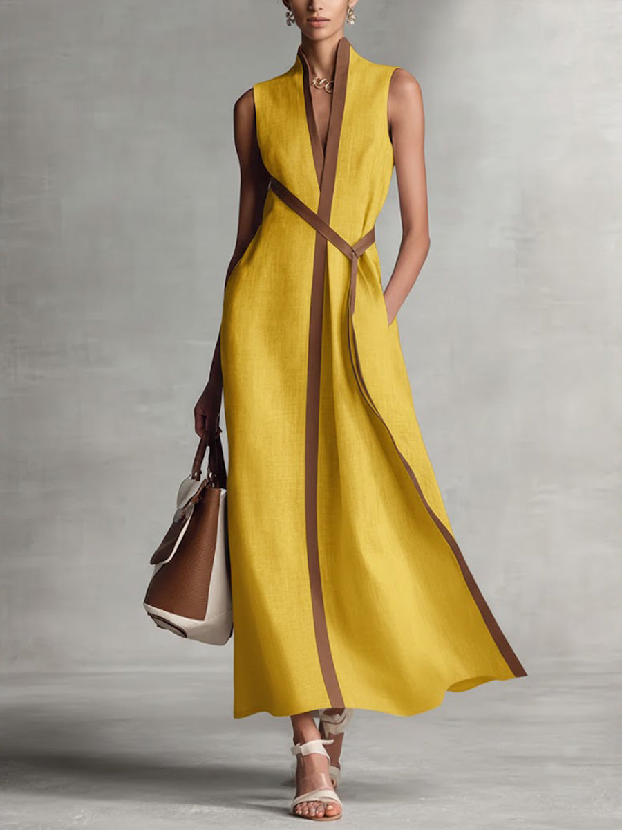 Structured dress with contrast detailing in white, also available in blue, navy, yellow and burgundy