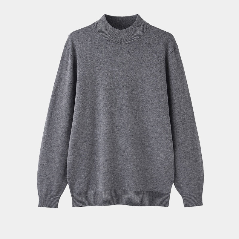 Men's black classic turtleneck jumper with a clean refined silhouette and smooth finish