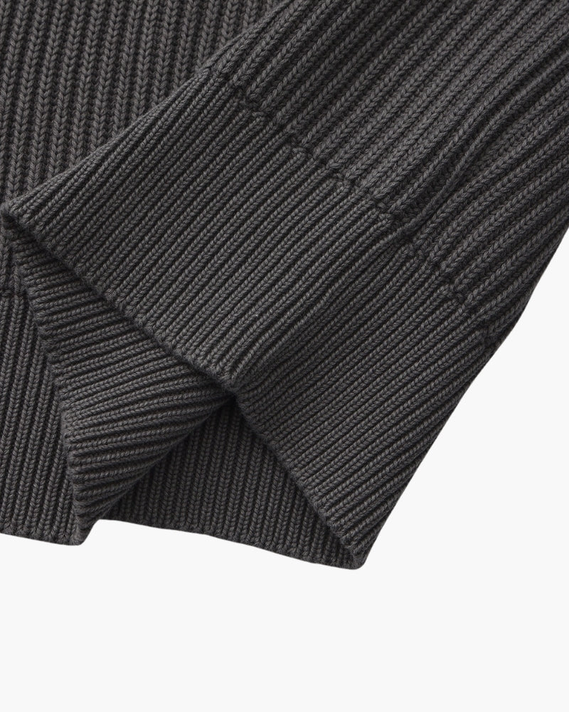 Men's black crew-neck ribbed jumper with a clean, classic silhouette