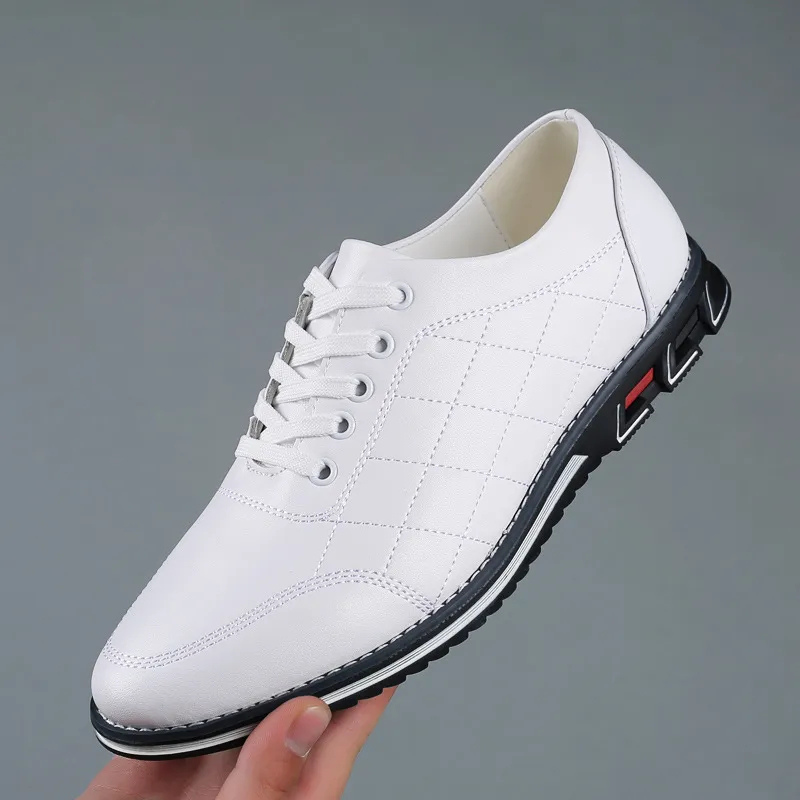 Men's black comfort dress shoes with a clean profile and polished upper on a neutral background