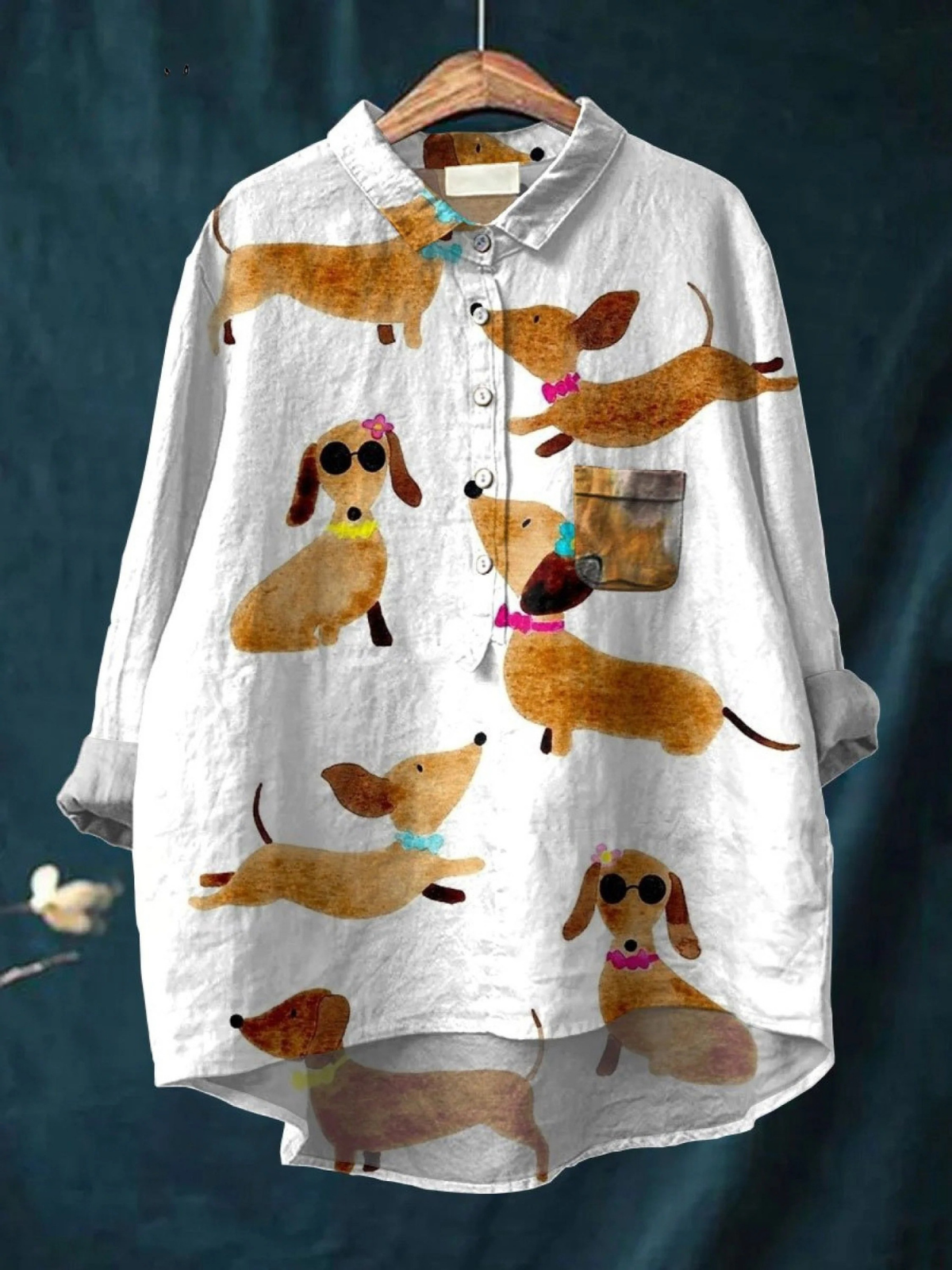Multicolour printed women's top with a light, relaxed and polished look