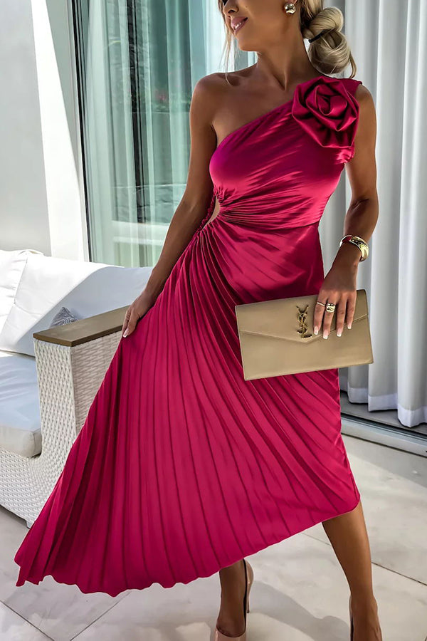 EYA™ | Elegant Floral One-Shoulder Maxi Dress