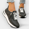 Women's elegant anatomic trainers in black with a supportive cushioned sole