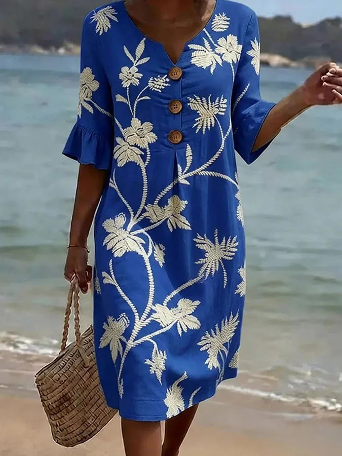 VELINA | Casual Floral Print Dress