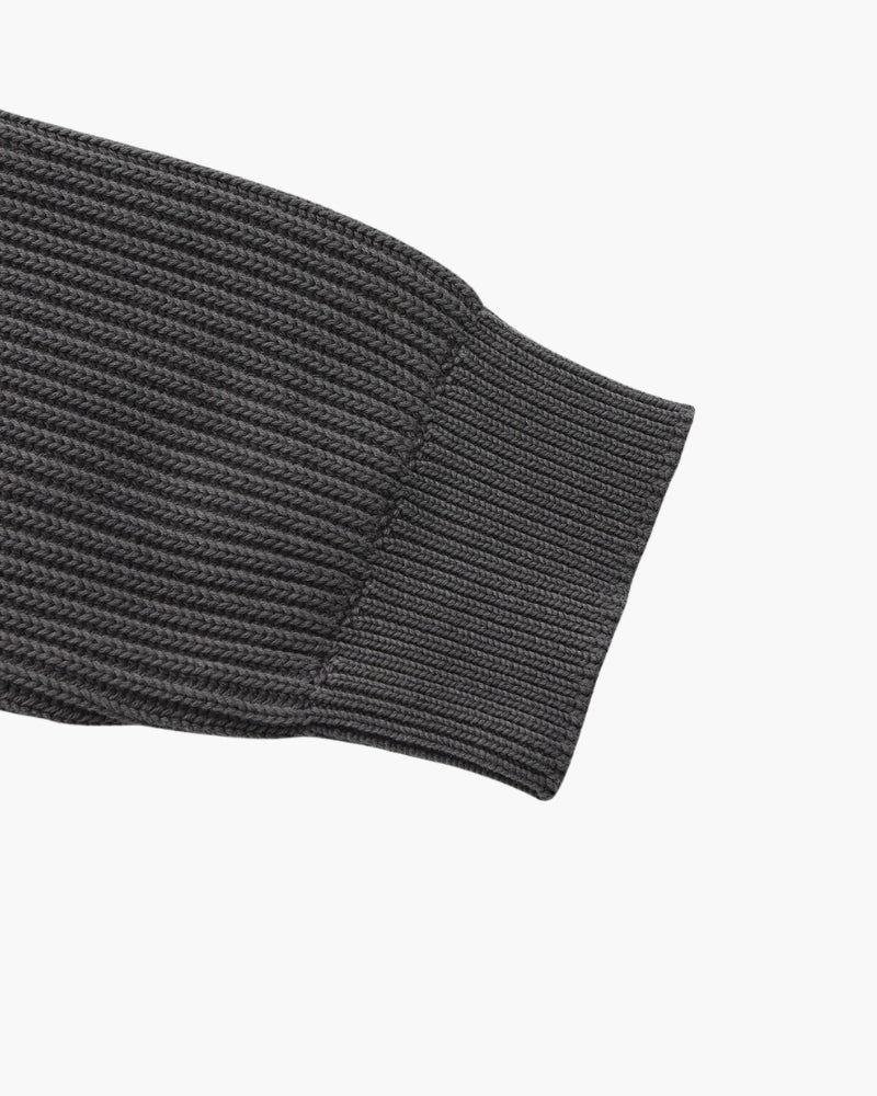 Men's black crew-neck ribbed jumper with a clean, classic silhouette