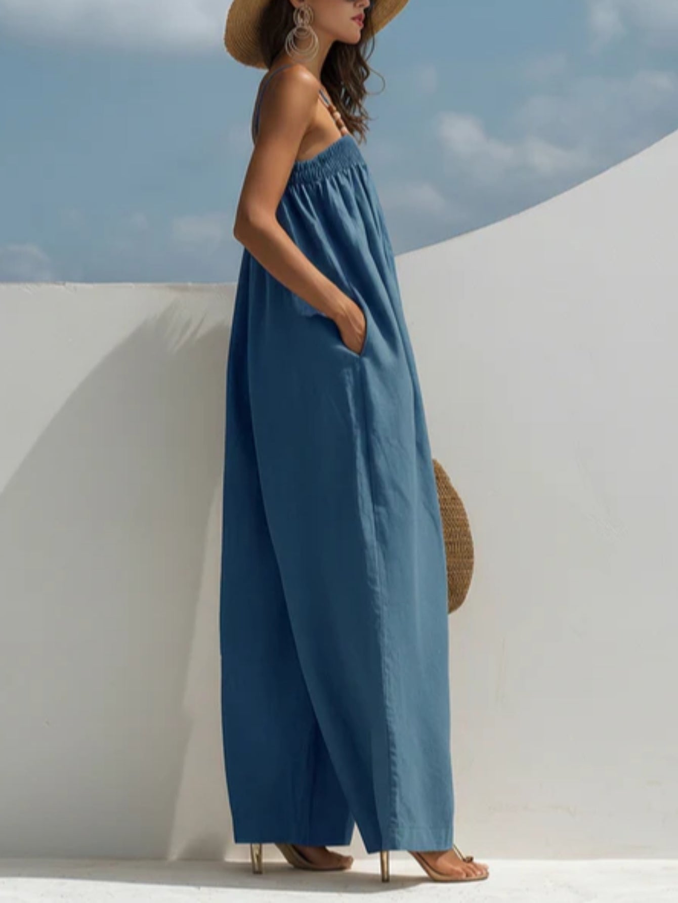 Madison | Wide Leg Denim Jumpsuit