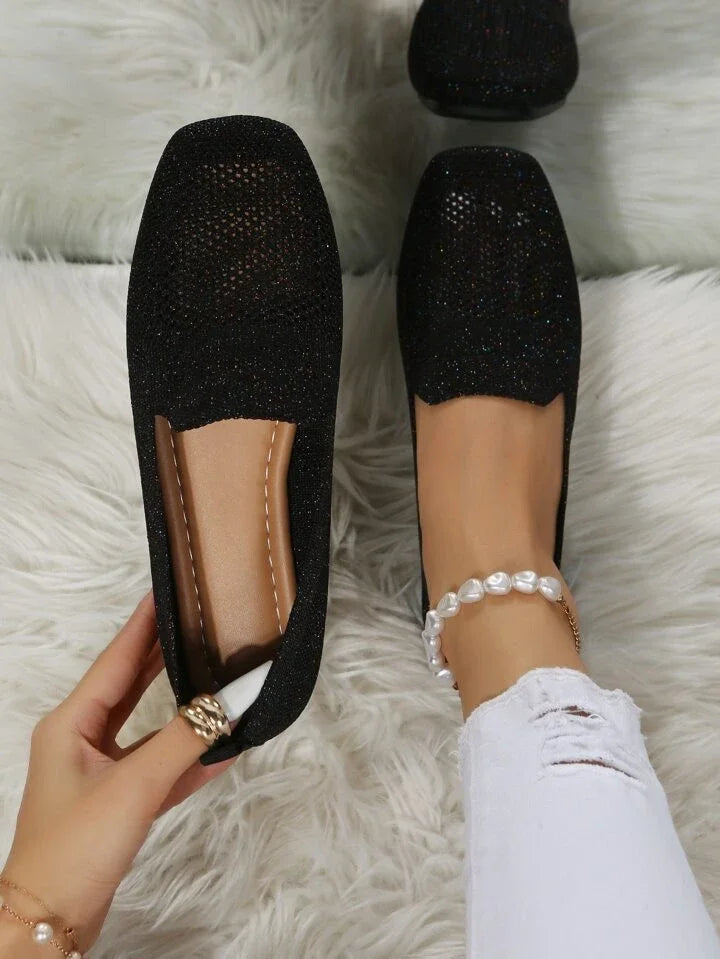 Lightweight breathable slip-on shoe in beige, available in a wide range of colours including black, brown, purple and leopard print