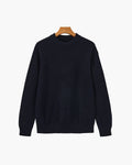 Men's black crew-neck ribbed jumper with a clean, classic silhouette