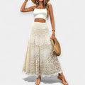 Delicate openwork midi skirt with a soft semi-transparent floaty drape