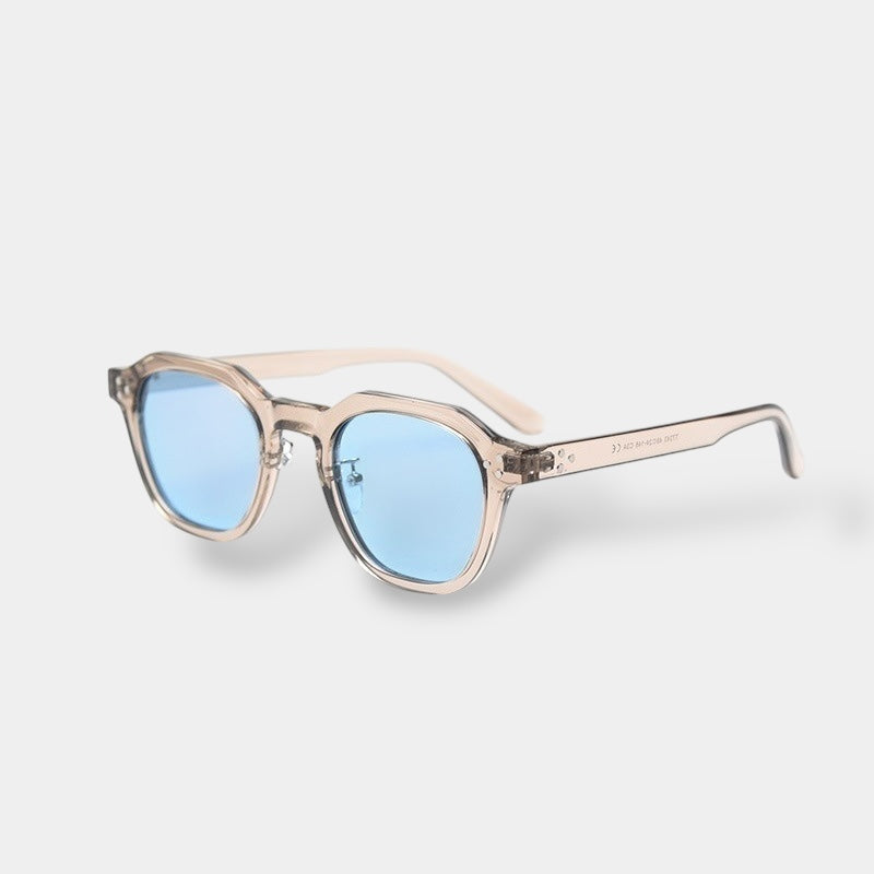 Yacht-inspired round polarised sunglasses with a lightweight frame in green-brown tones