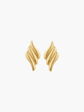 Gold celestial angel drop earrings with delicate design