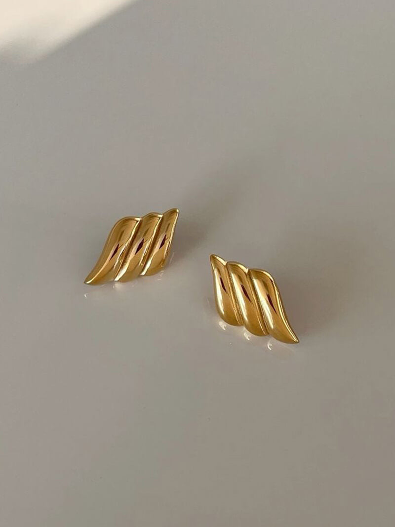 Gold celestial angel drop earrings with delicate design