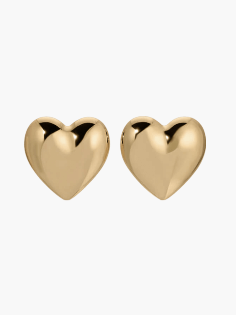 Delicate gold heart-shaped stud earrings