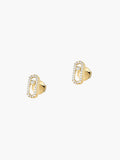 Gold hoop stud earrings with smooth polished finish