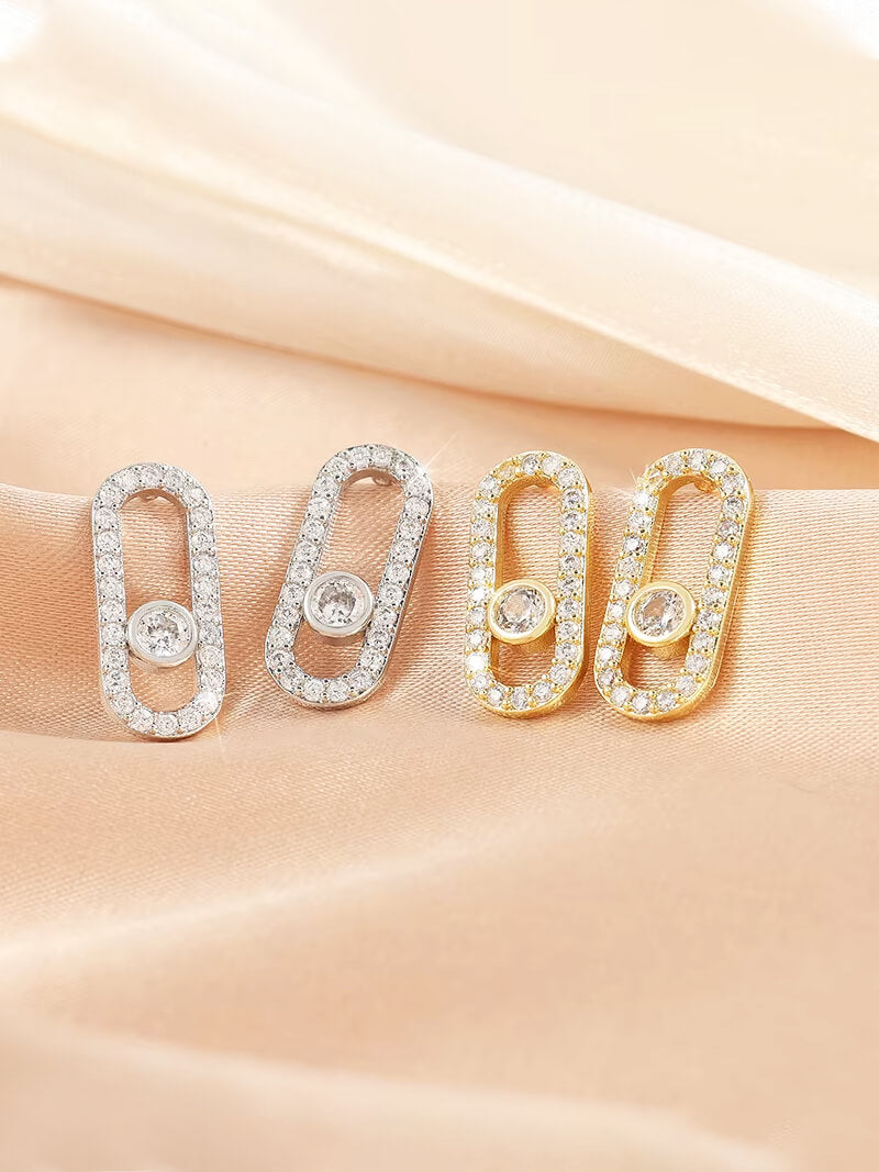 Gold hoop stud earrings with smooth polished finish