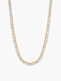 Rivière necklace with a continuous row of crystal stones in gold-plated finish