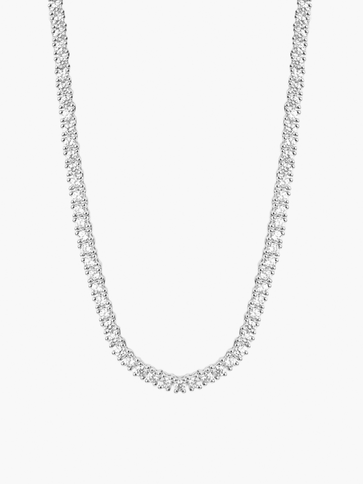 Rivière necklace with a continuous row of crystal stones in gold-plated finish