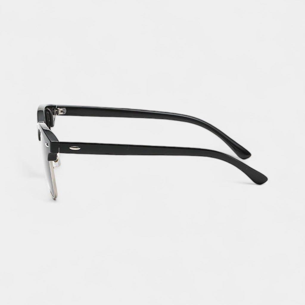 Men's vintage classic sunglasses in black and gold with a refined, understated frame
