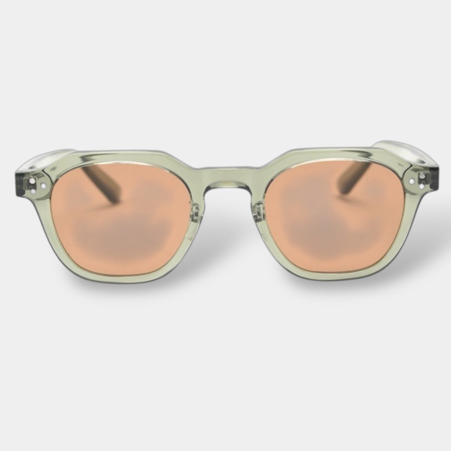 Yacht-inspired round polarised sunglasses with a lightweight frame in green-brown tones