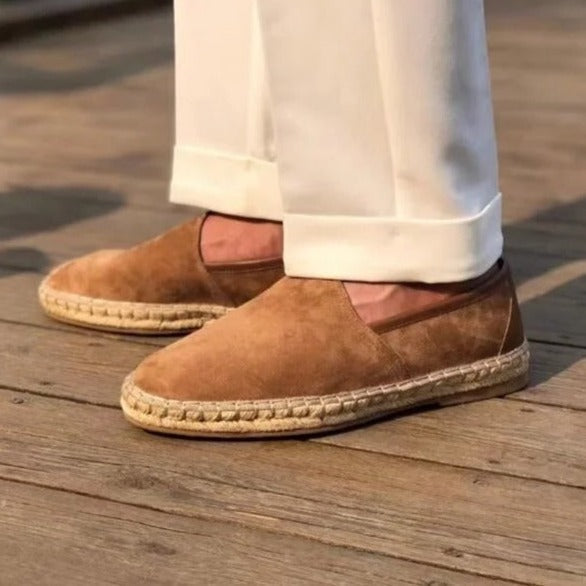 Men's camel tasselled loafers with a classic tassel detail across the vamp and a refined structured silhouette