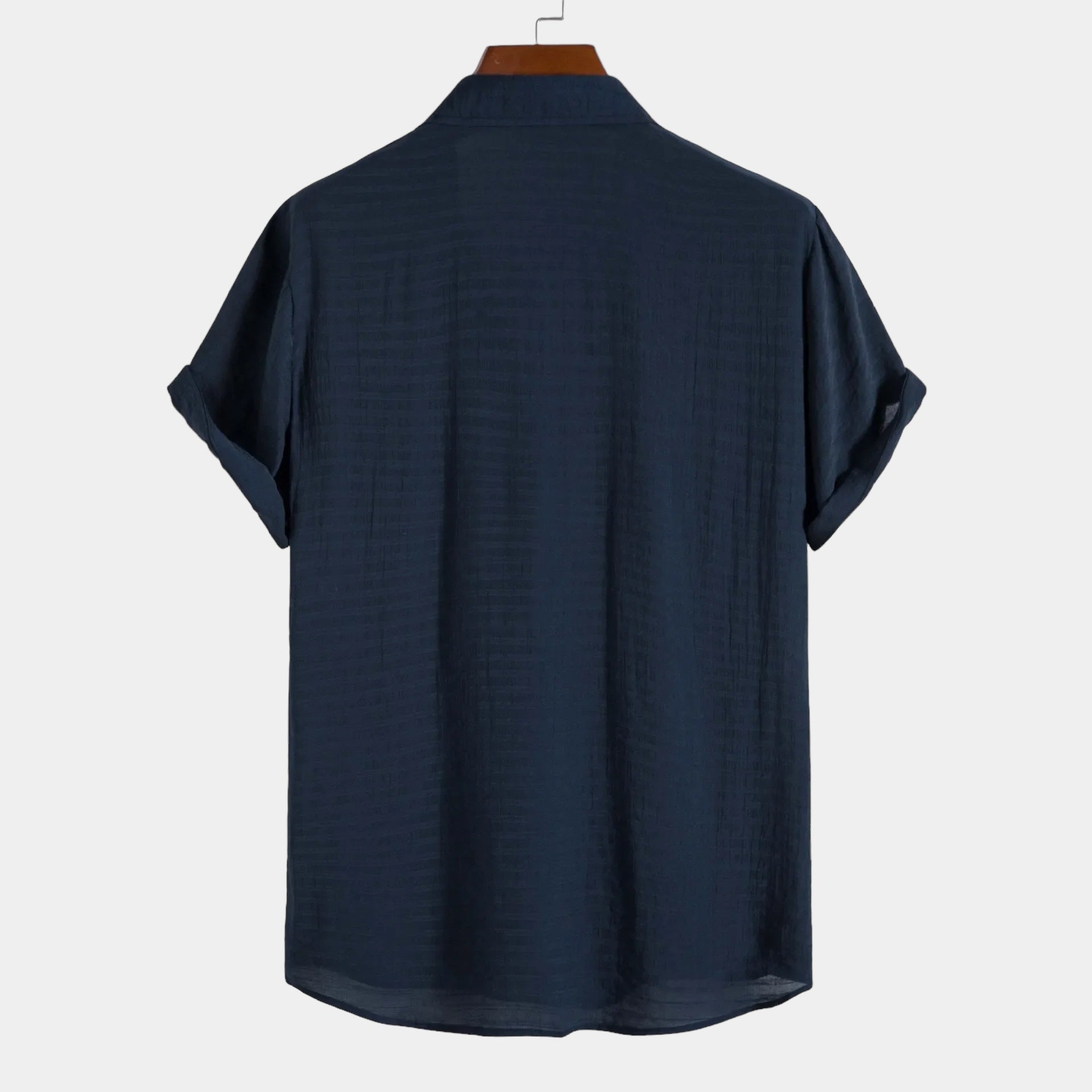 Men's classic summer shirt in white with a pleated front and clean collar