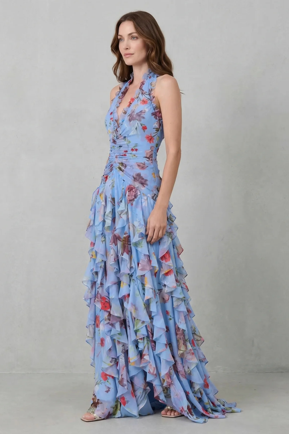 Bella | Long dress with halter neck