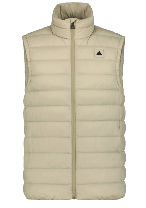 Men's black quilted gilet with front zip and clean structured fit