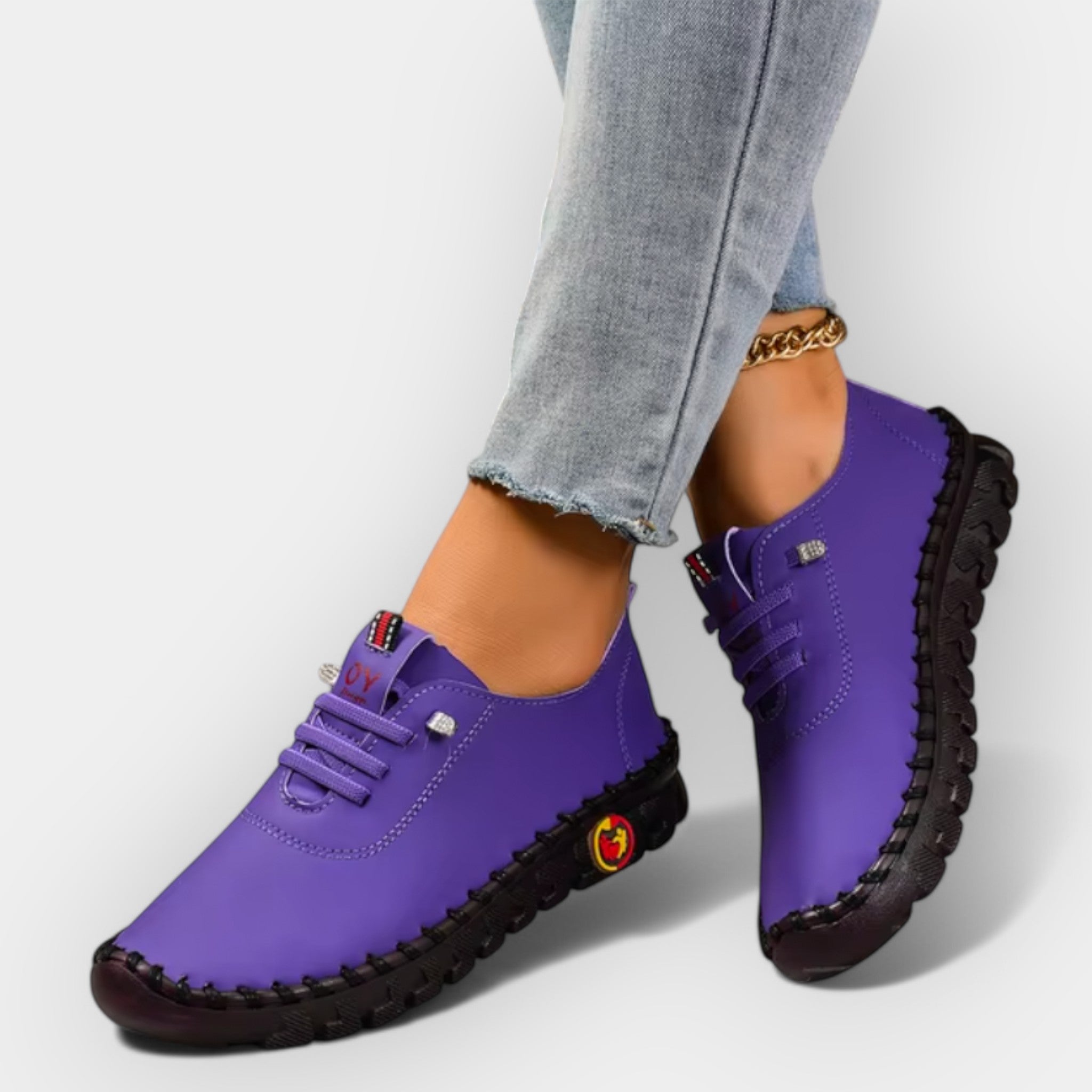 Women's slip-on comfort loafers with a cushioned ergonomic sole in black