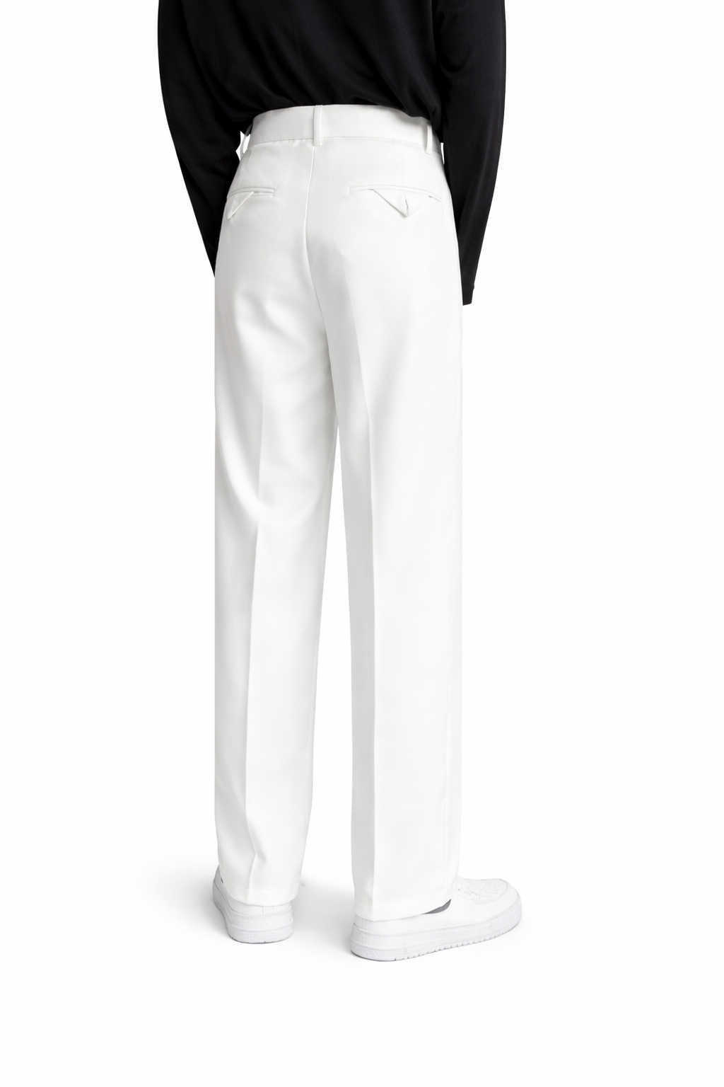 Men's wide-leg tailored trousers in black with a clean structured silhouette