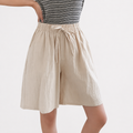 Women's high-waist shorts in khaki with a relaxed, flattering silhouette