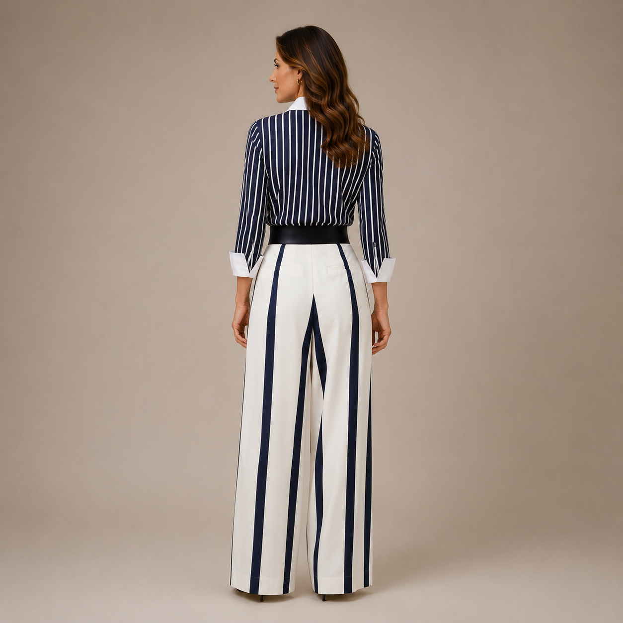 CELINE | Striped Wide Leg Trouser Set