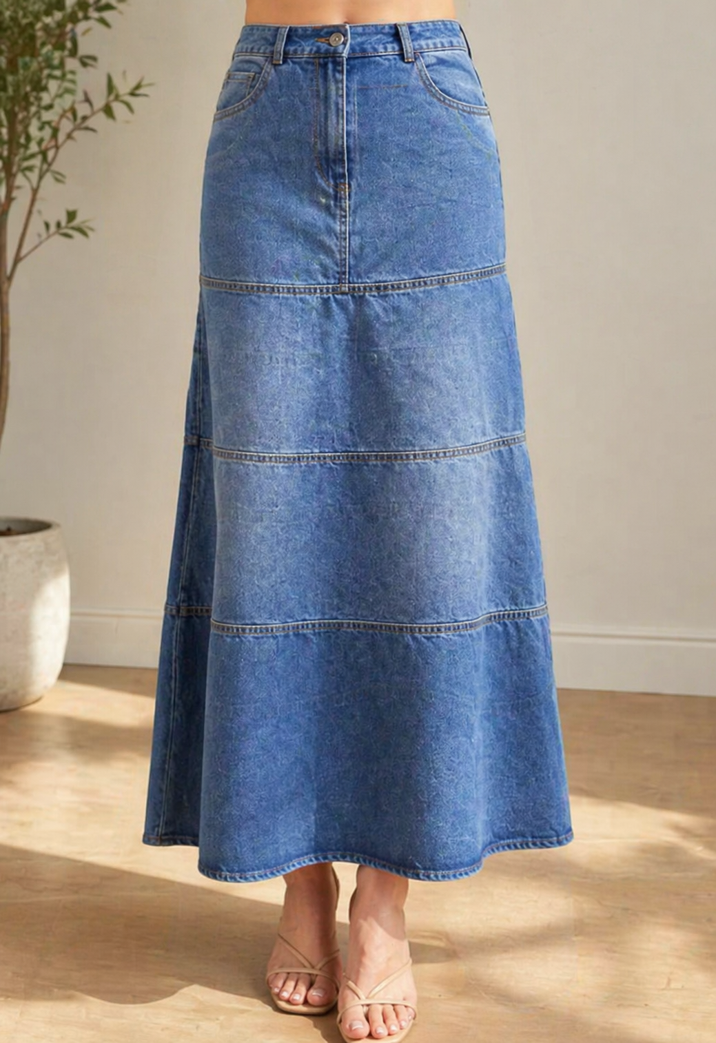 Mary | Midi Denim Skirt