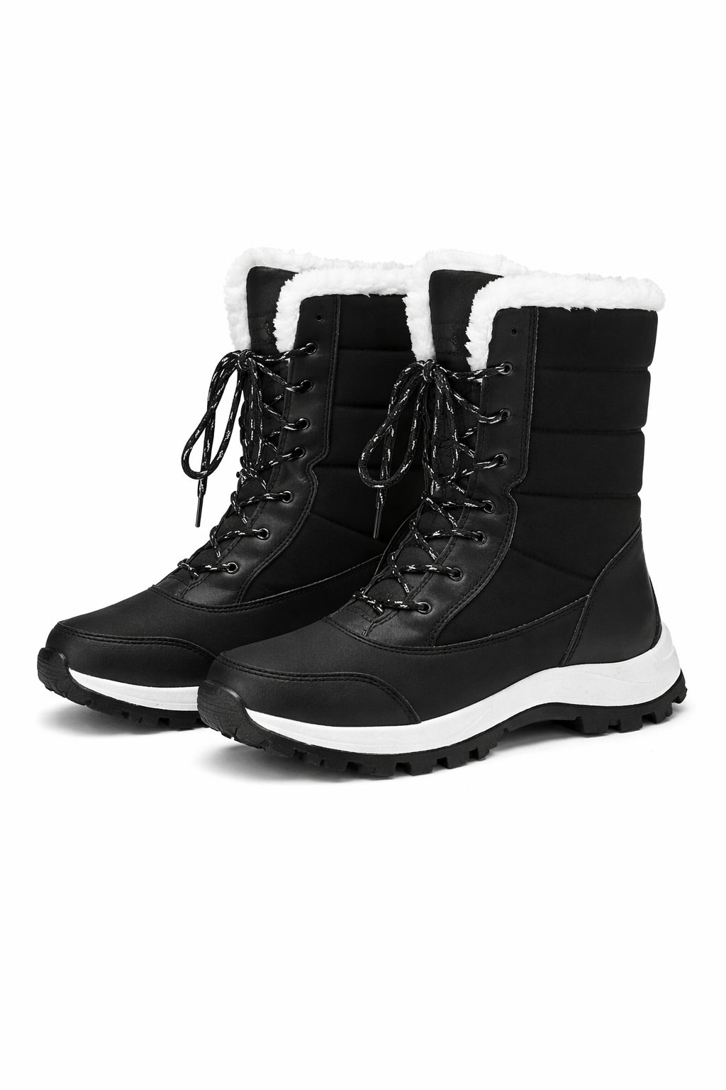 Women's winter insulated boots in red with a sturdy sole and warm lining