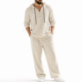 Men's co-ordinated two-piece summer set in a relaxed, minimalist style with clean lines